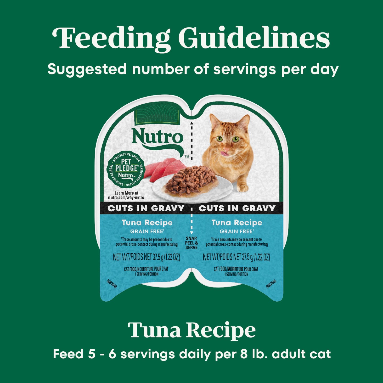 Nutro Perfect Portions Wet Cat Food Cuts in Gravy Tuna Recipe, 2.64 oz Twin-…