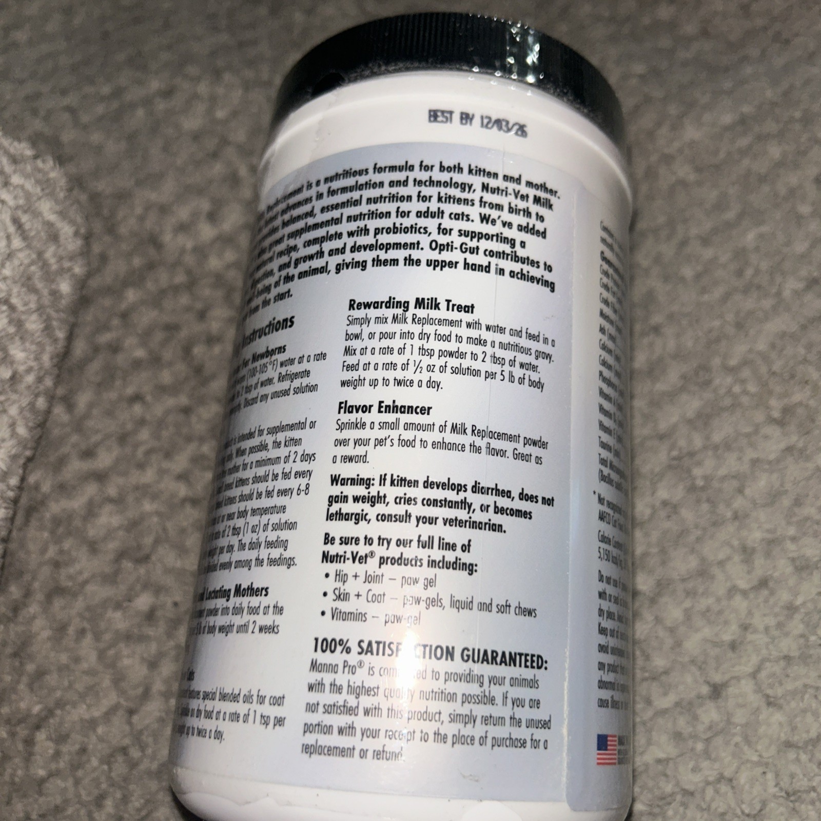 Nutri-vet Milk Replacer For Kittens, Powdered Milk, Kitten 12 Oz | 12/3/2026