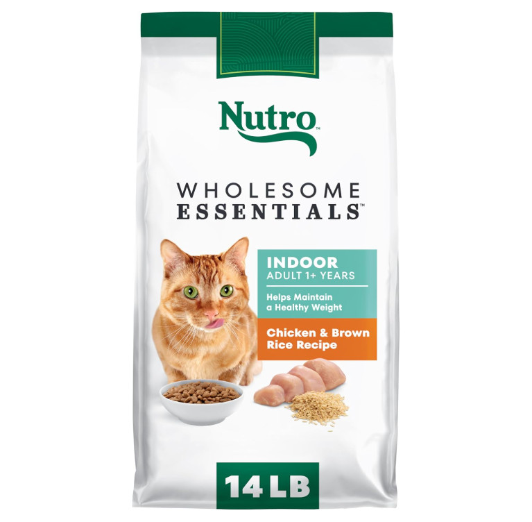 Nutro Wholesome Essentials Indoor Cat Food, Chicken & Brown Rice, 14 lb
