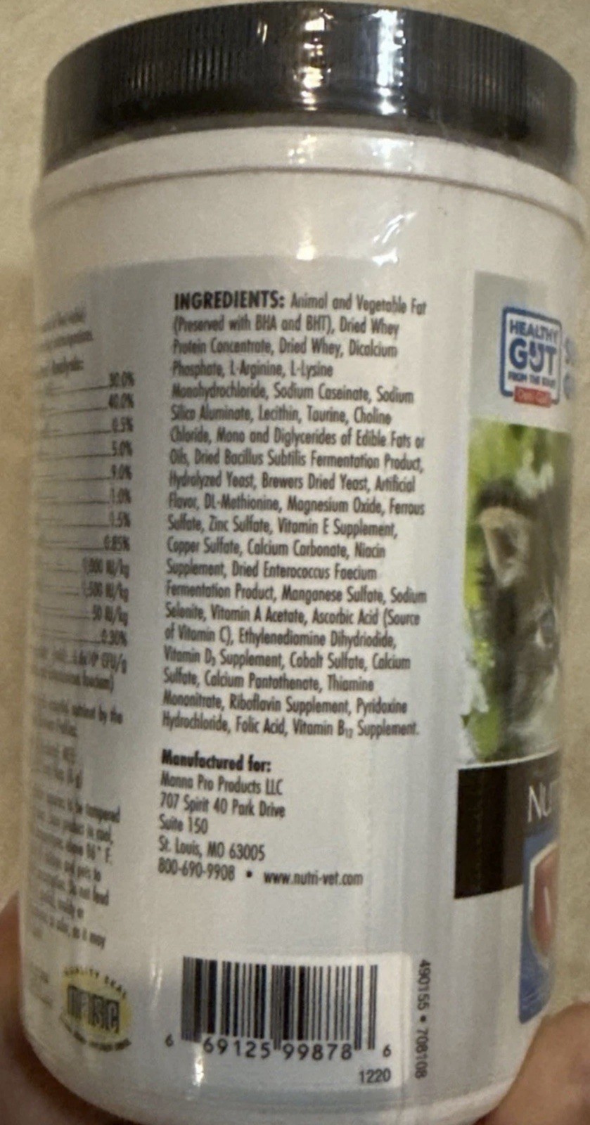 Sealed Nutri-Vet Milk Replacement For Kittens, Powdered Milk, 12oz *BB: 10/2025
