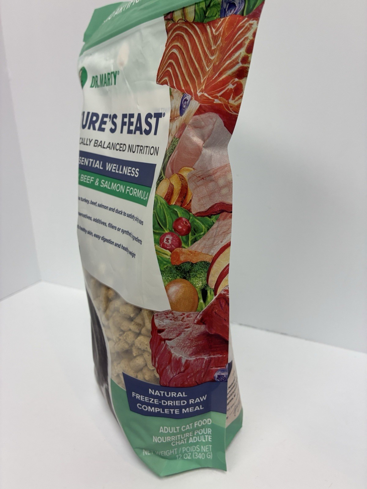 Dr. Marty Nature’s Feast Cat Food Poultry Beef Salmon Freeze Dried 12 oz Sealed