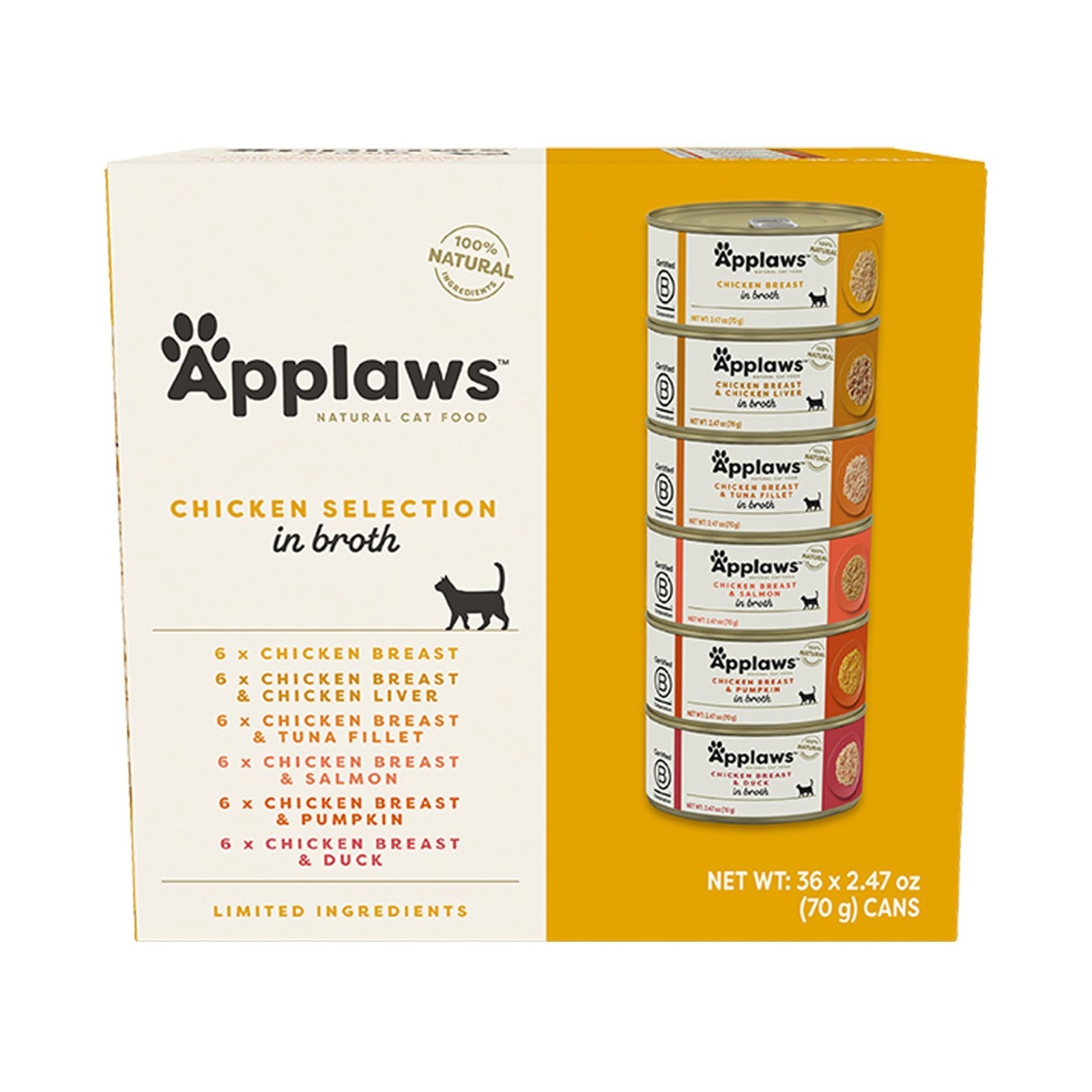Applaws Cat – Broth, Chicken, Variety Pack, 36 CT, 88.92 OZ