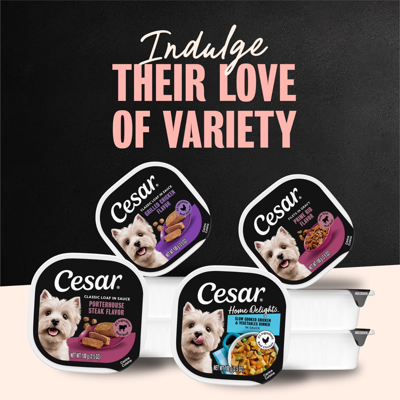 (12 pack) Cesar Loaf & Topper Wet Dog Food,Ham & Egg Flavor with Potato & Cheese