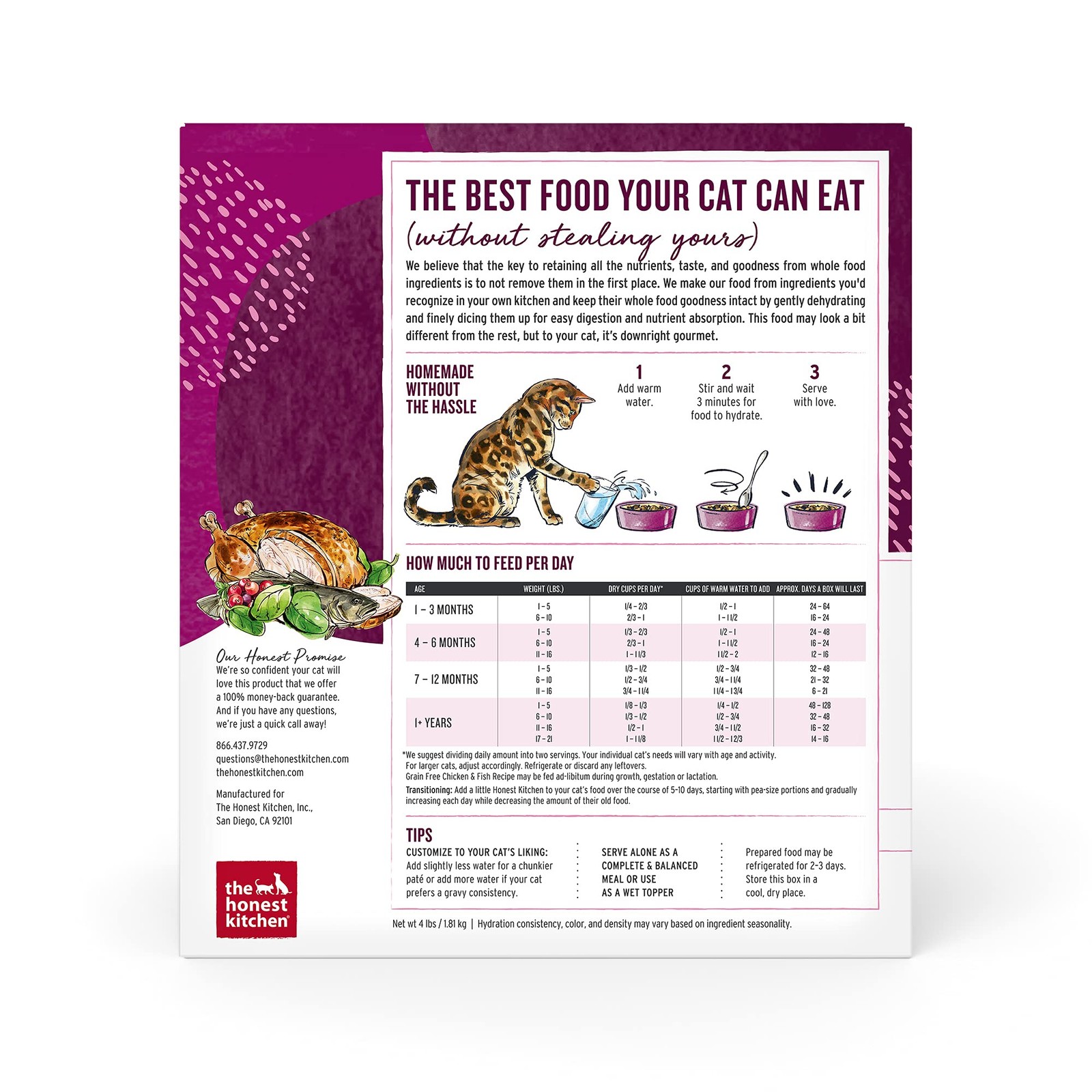 The Honest Kitchen Grain Free Dehydrated Cat Food 4 Pound Made In Usa