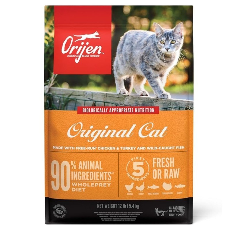 ORIJEN Cat High Protein Fresh & Raw Animal Ingredients Dry Food, 12 lbs, New