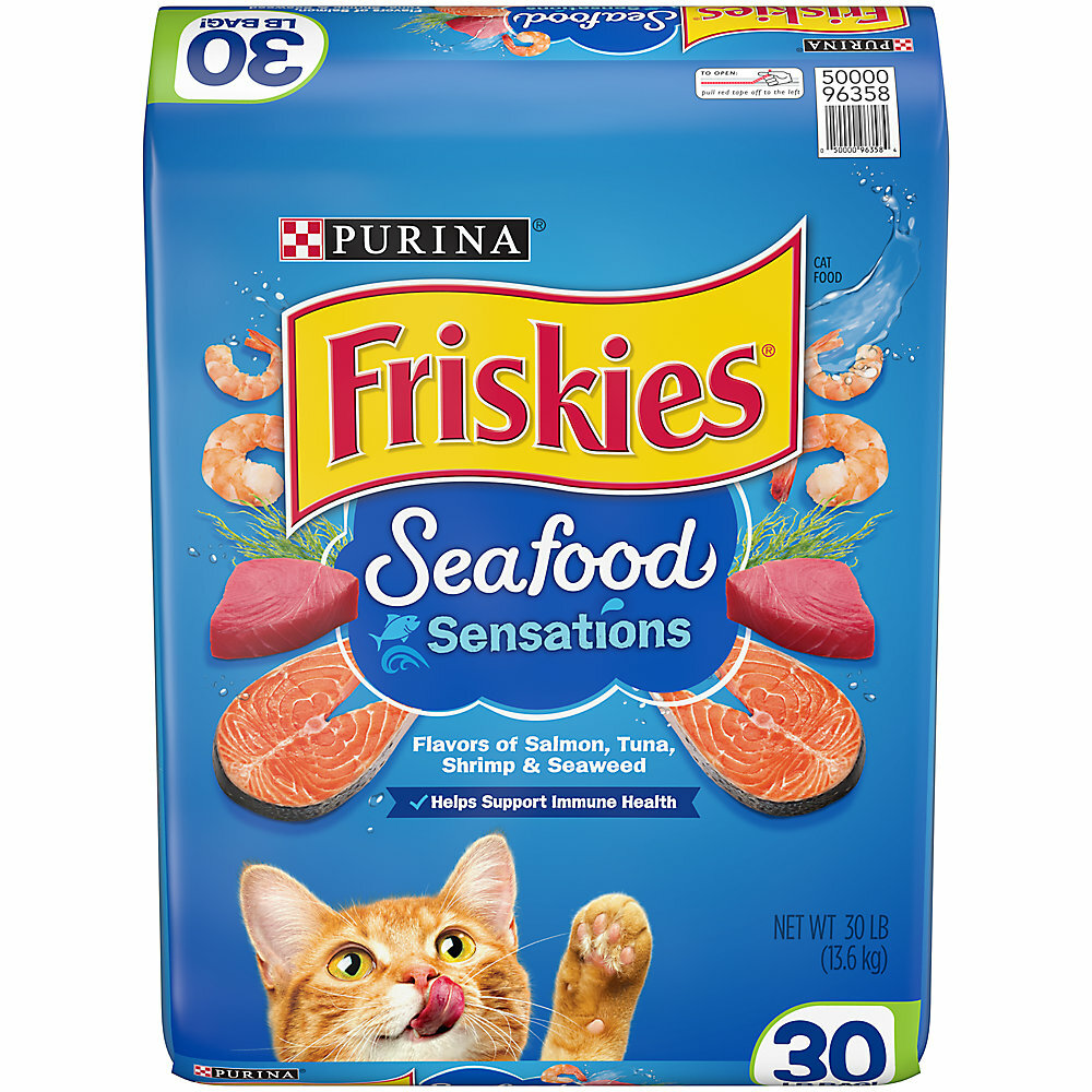 Purina Friskies Seafood Sensations Adult Dry Cat Food Salmon, Tuna, Shrimp ✅