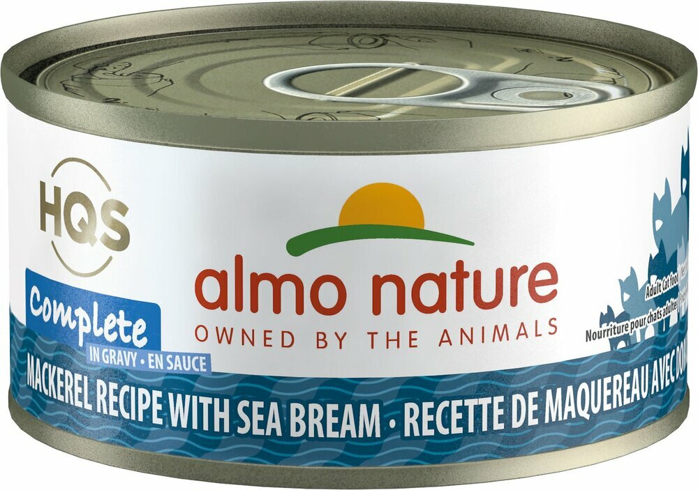 46233 Almo Nature USA HQS Mackerel Recipe with Sea Bream in Gravy 24/2.47oz