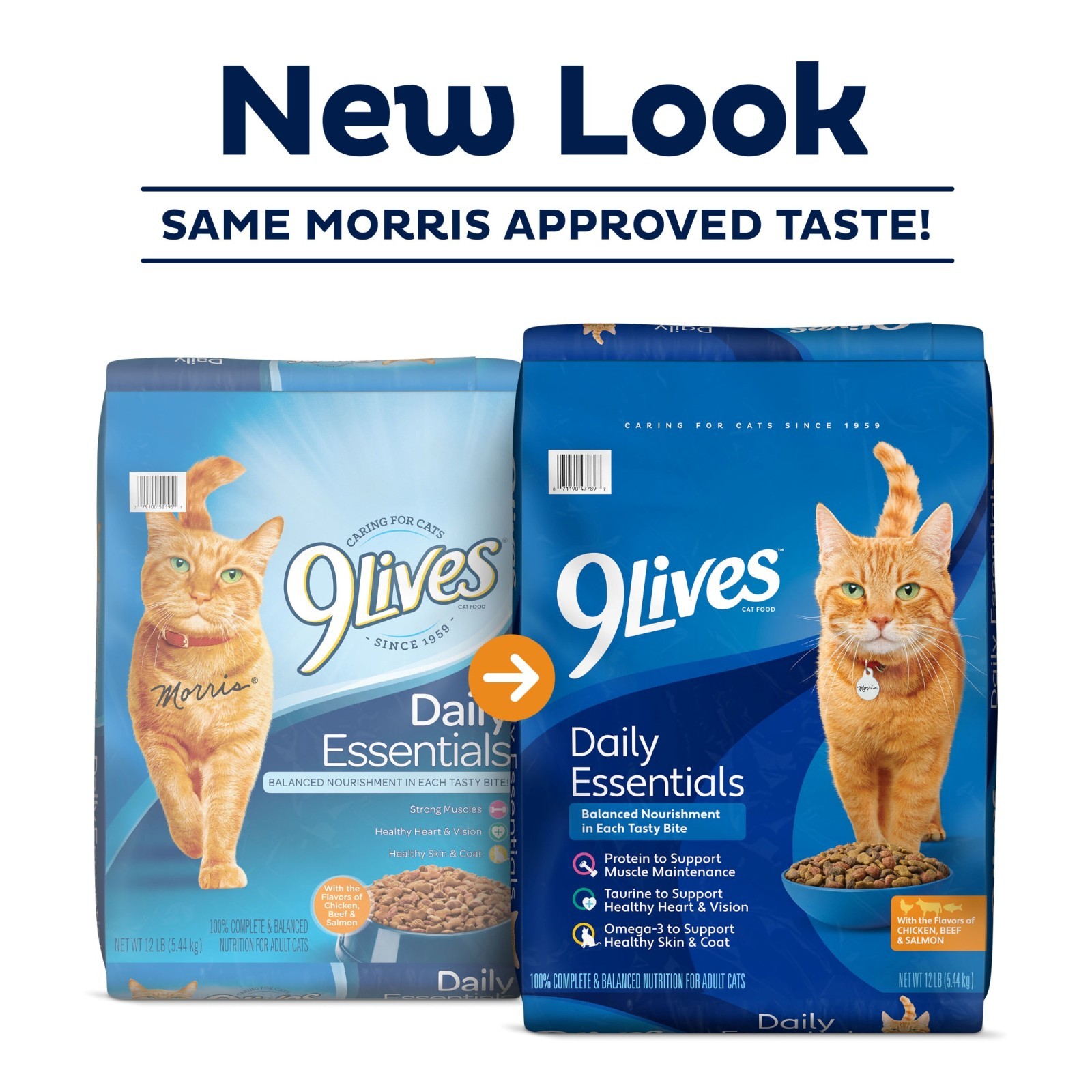 (2 pack) 9Lives Daily Essentials Dry Cat Food for Adult Cats with Chicken, Beef