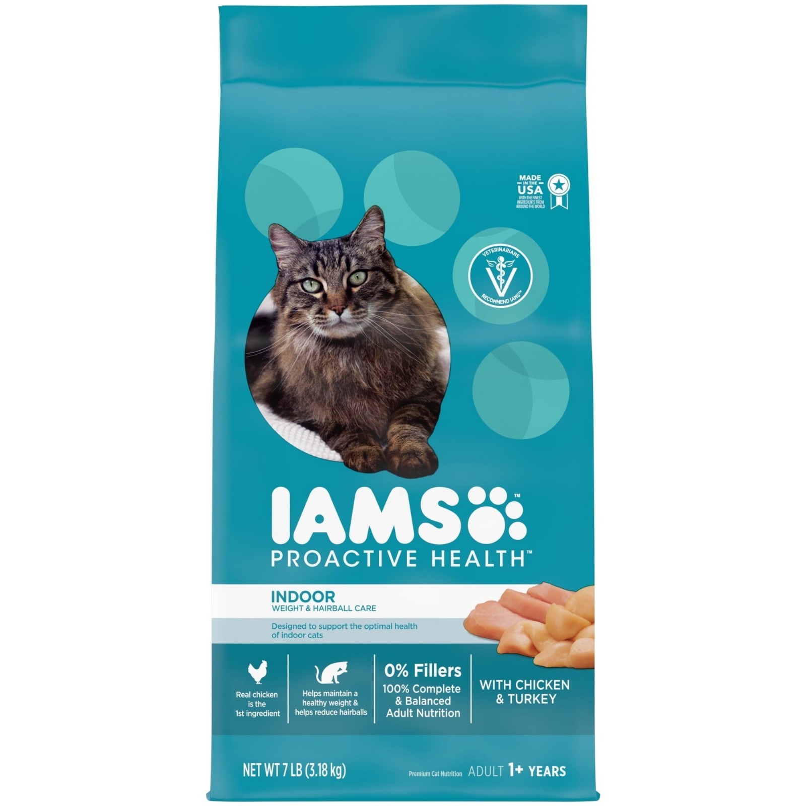 Iams Proactive Health Chicken & Turkey Dry Cat Food 7 lb Bag Adult Cat Food