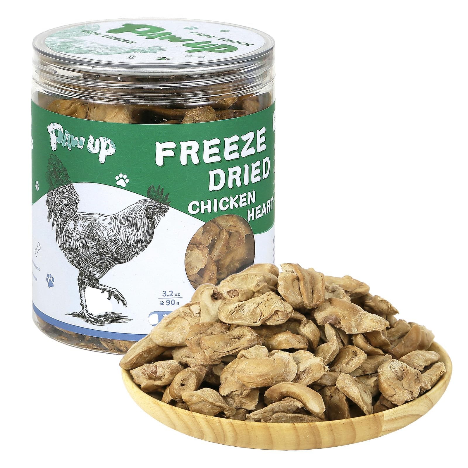 Freeze Dried Cat Treats, Chicken Heart Single 3.2 Ounce (Pack of 1)