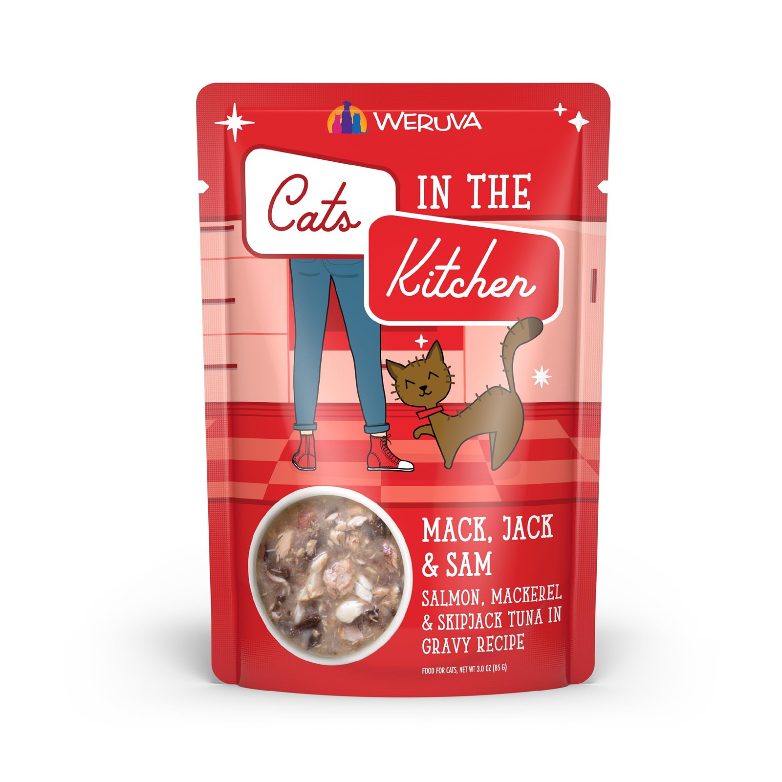 Weruva Cats in the Kitchen Mack, Jack & Sam with 3 Ounce (Pack of 12), Red