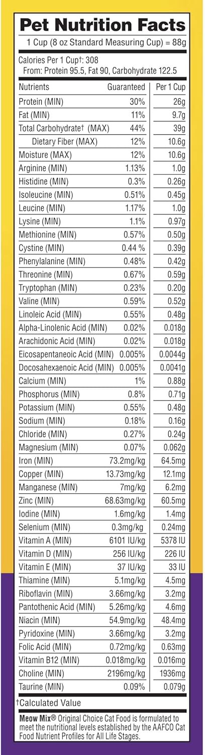 Meow Mix Original Choice Dry Cat Food, 3.15 lb. Bag