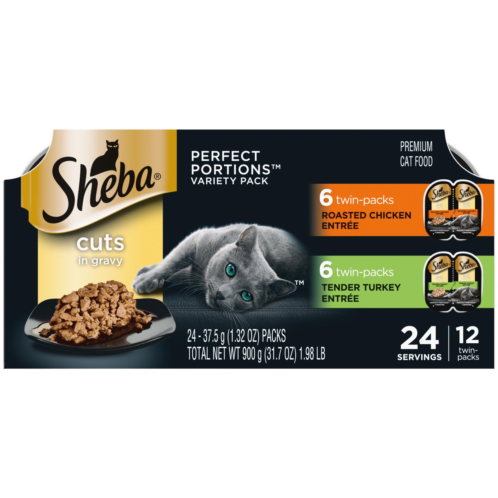 Perfect Portions Wet Cat Food Cuts in Gravy, Cat Food Wet Recipe, Roasted Chi…