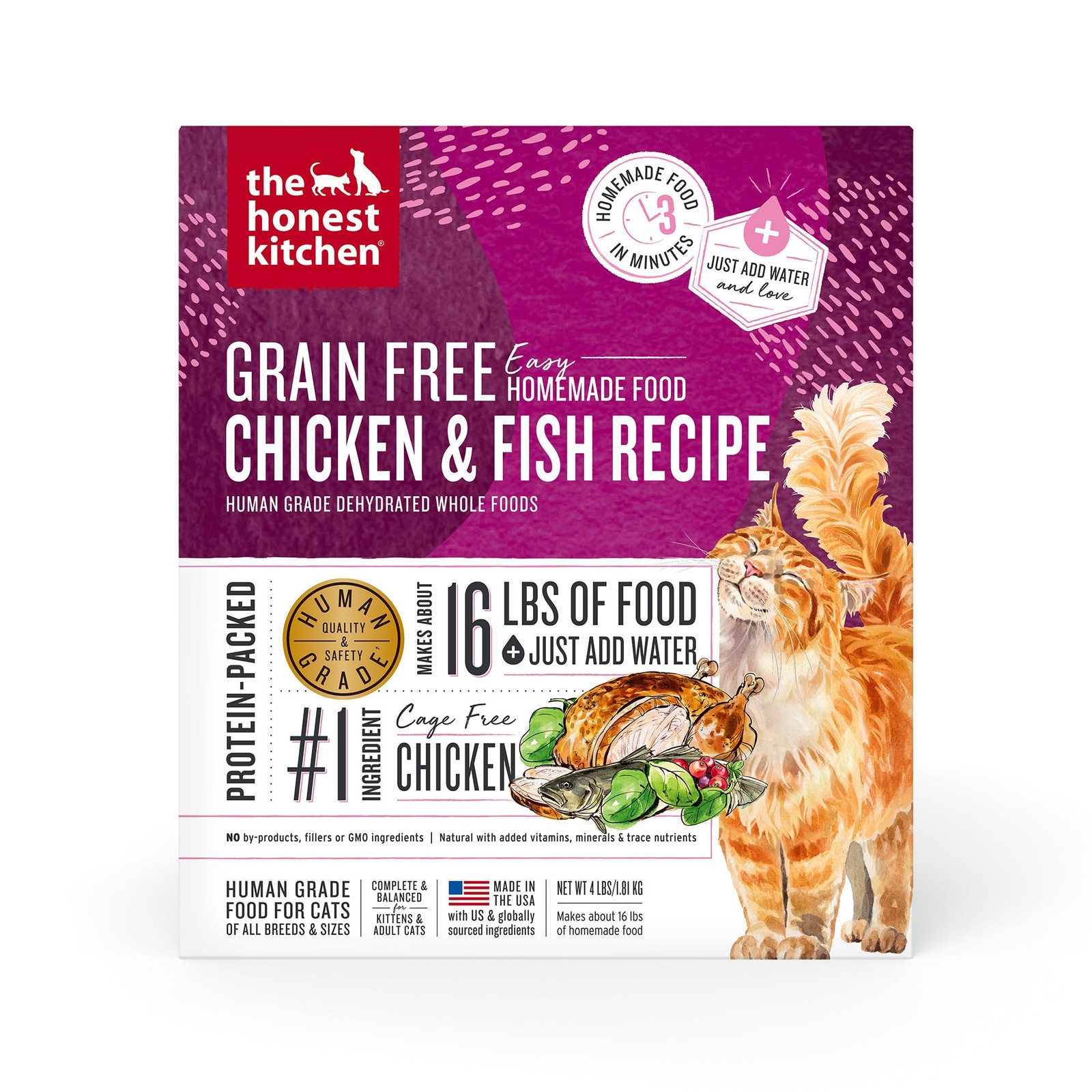 The Honest Kitchen Grain Free Dehydrated Cat Food 4 Pound Made In Usa