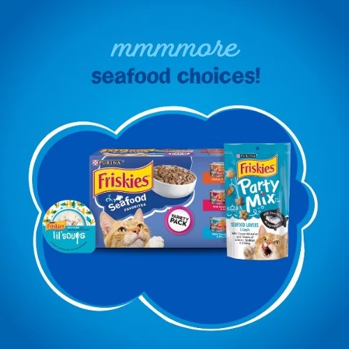 Purina Friskies Seafood Sensations with Flavors of Salmon, Tuna, Shrimp