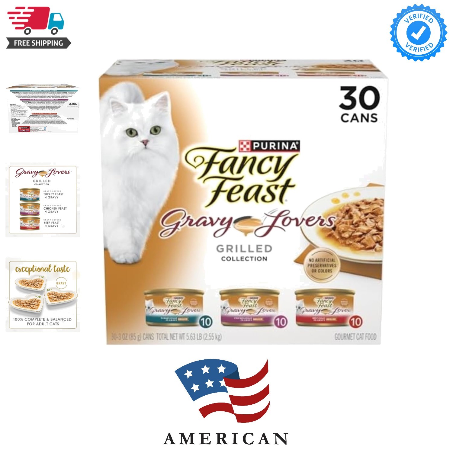 Purina Gravy Lovers Poultry and Beef Grilled Gourmet Wet Cat Food Variety Pac…