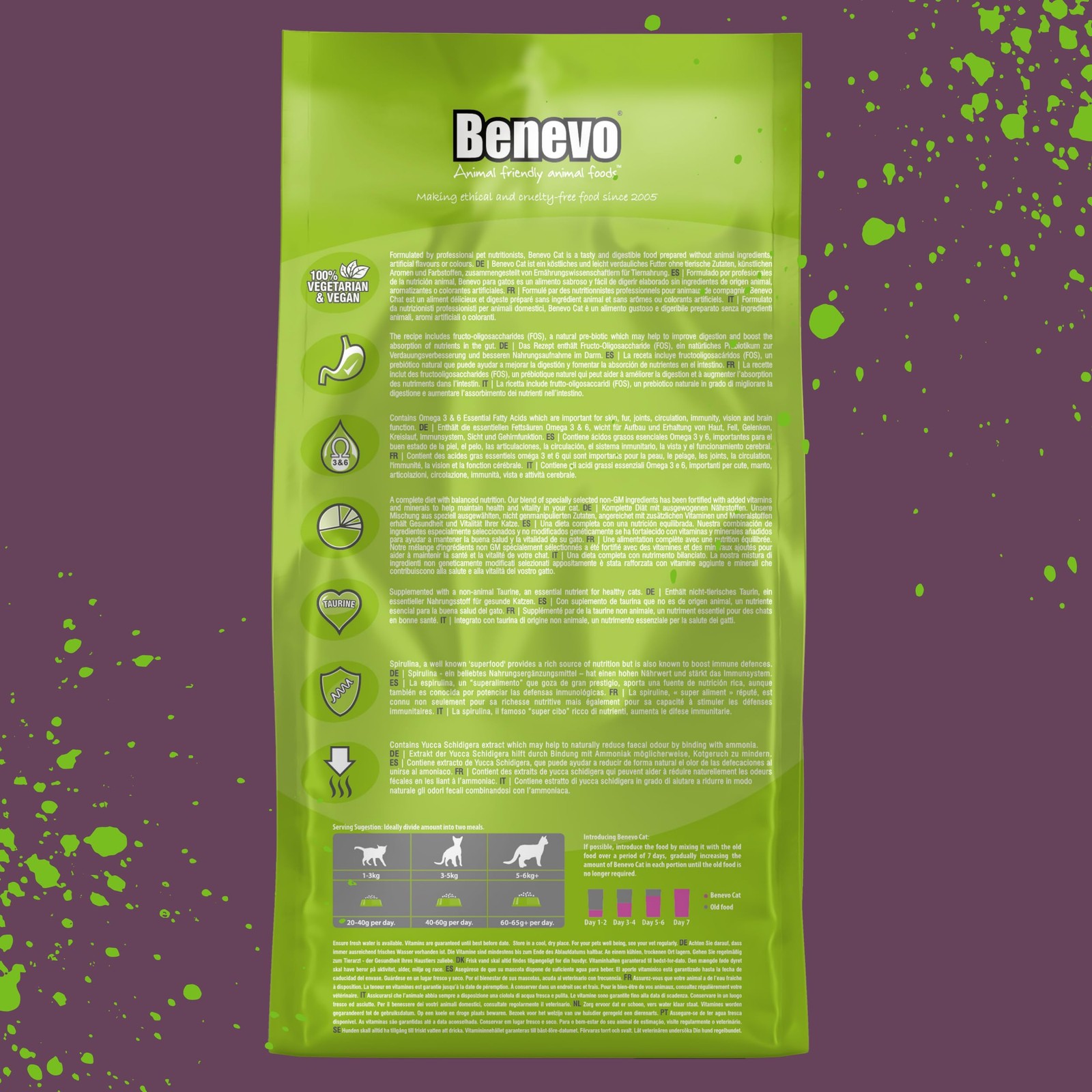 Benevo Vegan cat Food for Adult Cats 2kg. Holistic, Meat-Free, Complete, Non…
