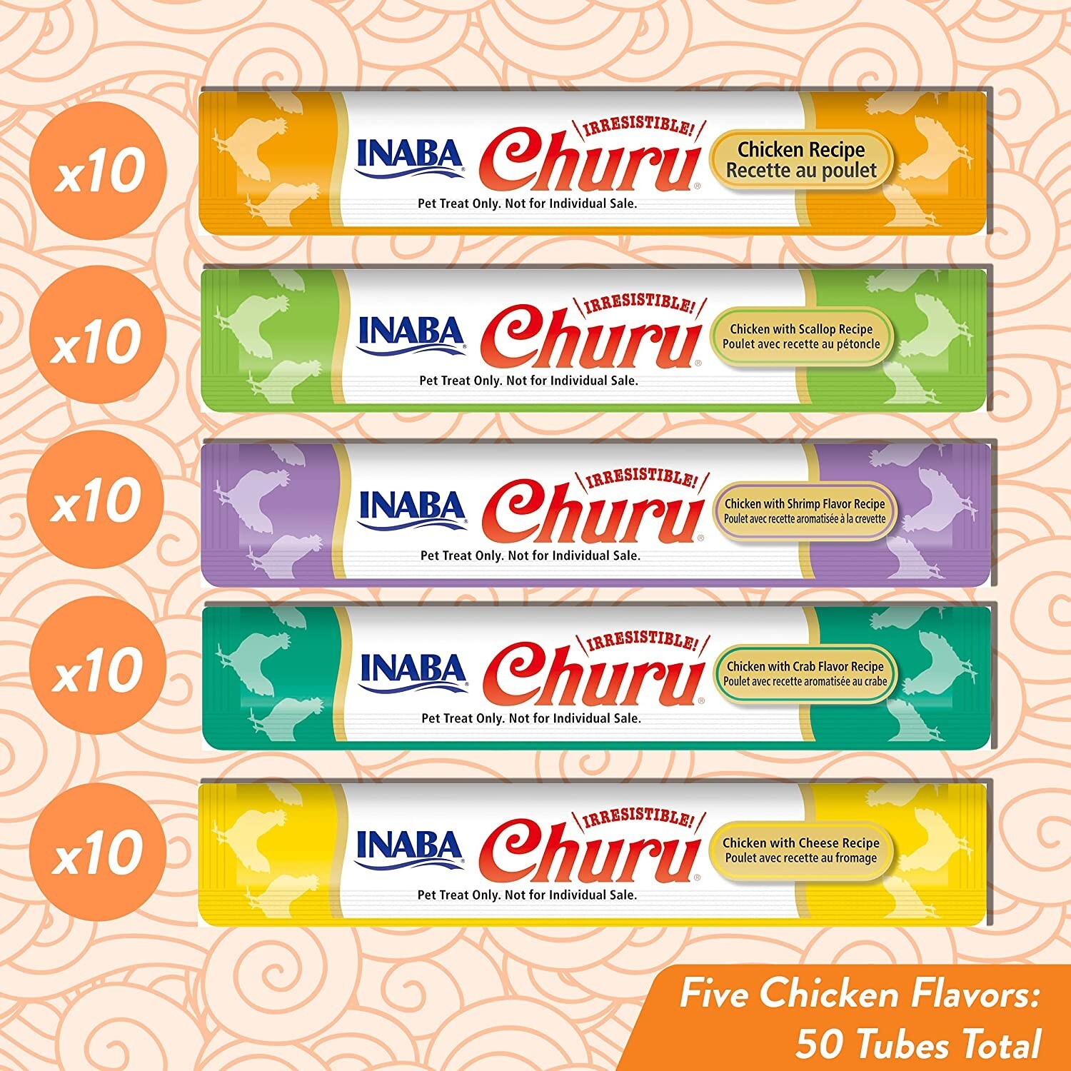 INABA Churu Cat Treats, Grain-Free, Lickable, Squeezable Creamy Purée Cat Treat