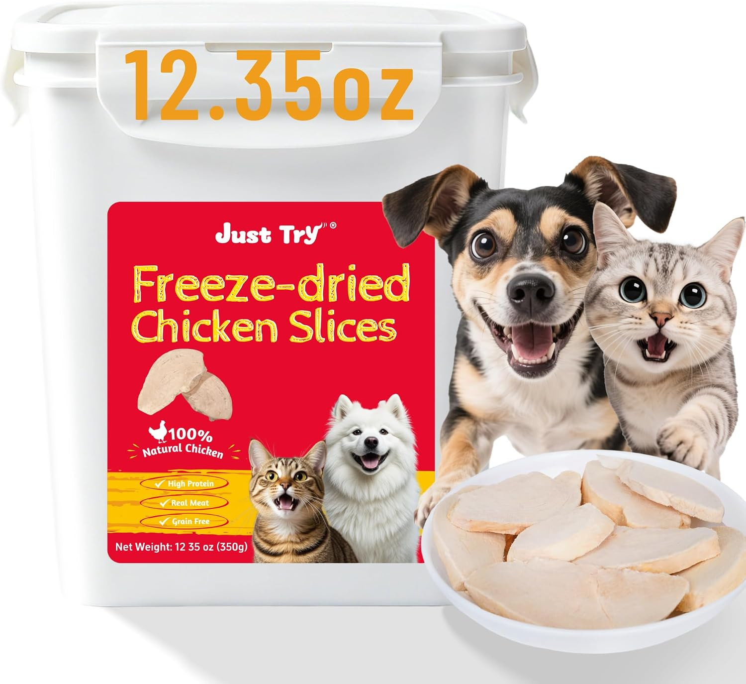 12.35 Oz Freeze Dried Chicken Breast Cat & Dog Treats | Single Ingredient,High P
