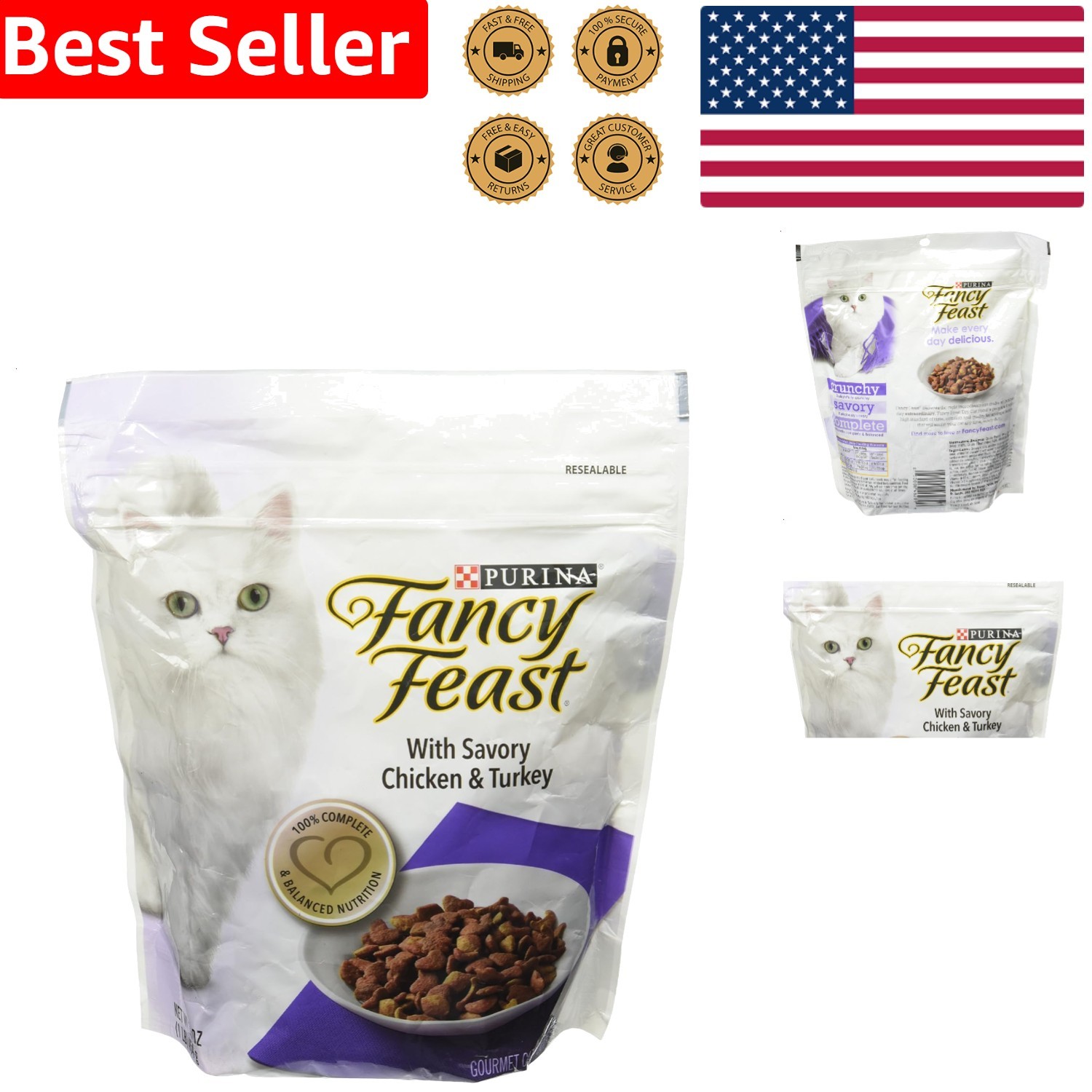 Gourmet Cat Food 1 Pound Savory Chicken Turkey Formula Supports Feline Health
