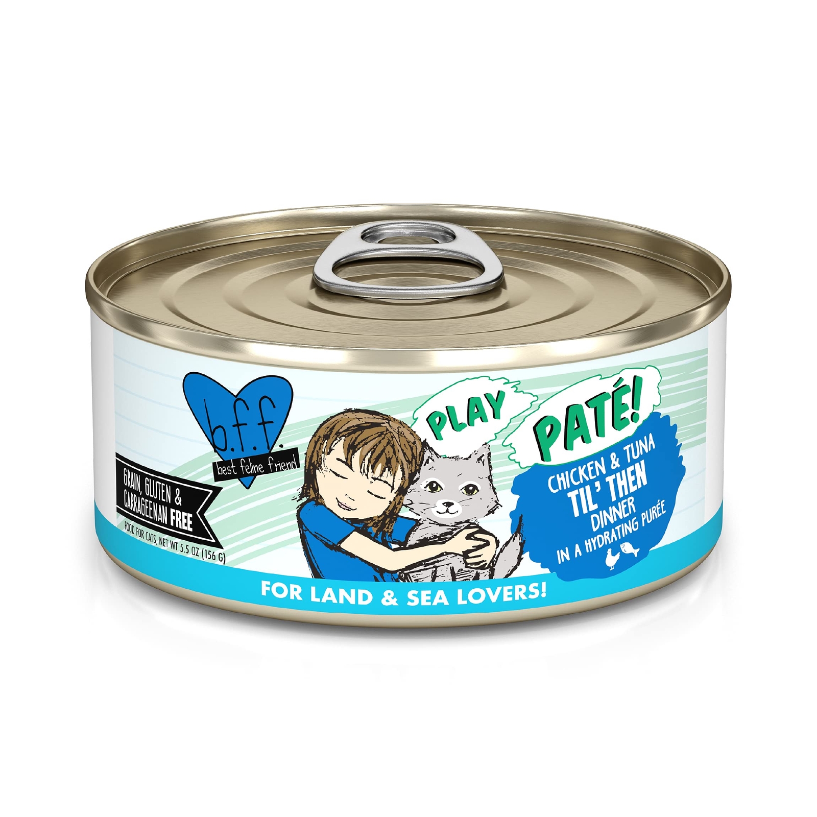 BFF Play Protein Rich Grain Free Wet Cat Food Chicken Tuna Pate 5.5oz Pack of 8