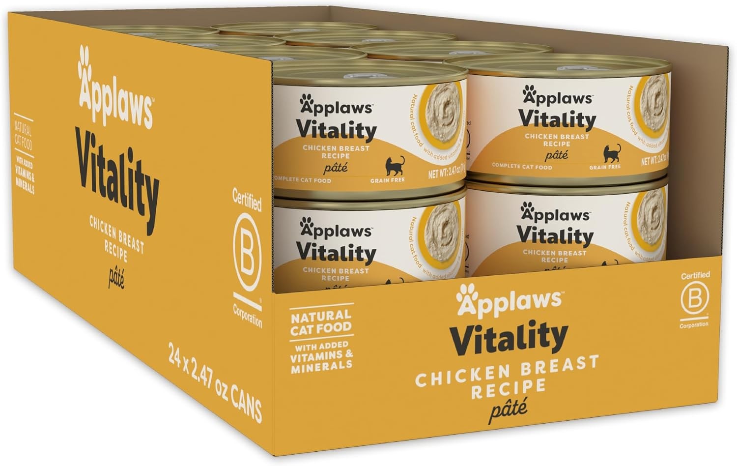 Applaws Vitality Wet Cat Food Paté, Natural Cat Food with Added Vitamins & Miner