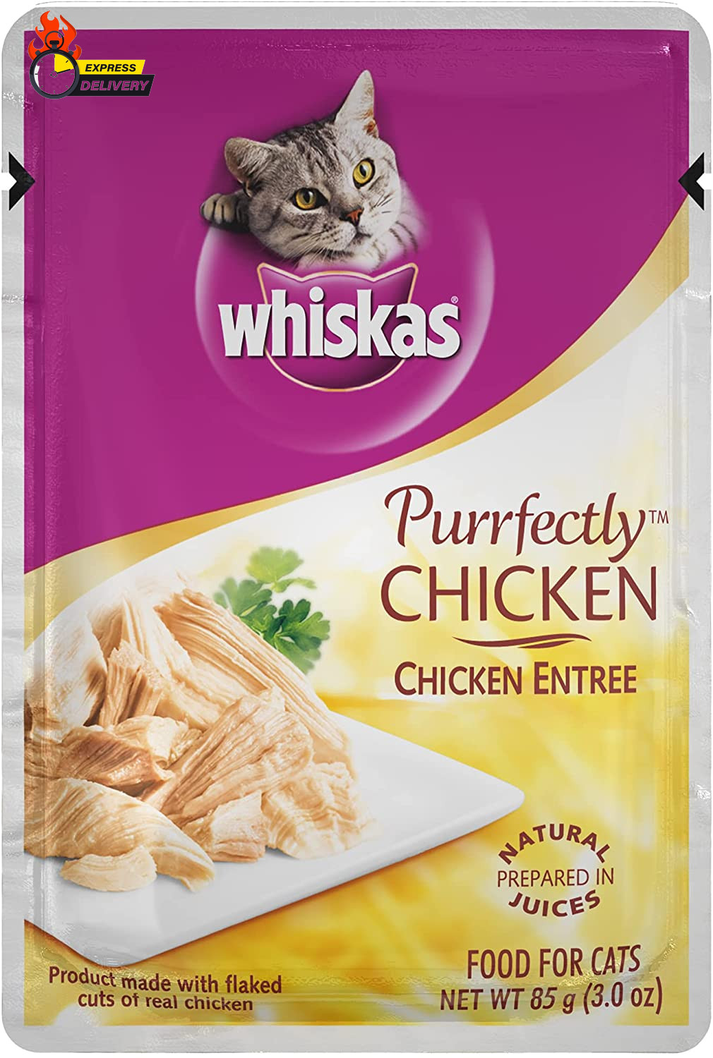 PURRFECTLY Chicken Wet Cat Food Chicken Entree Flavor 3 Ounces (Pack of 24)