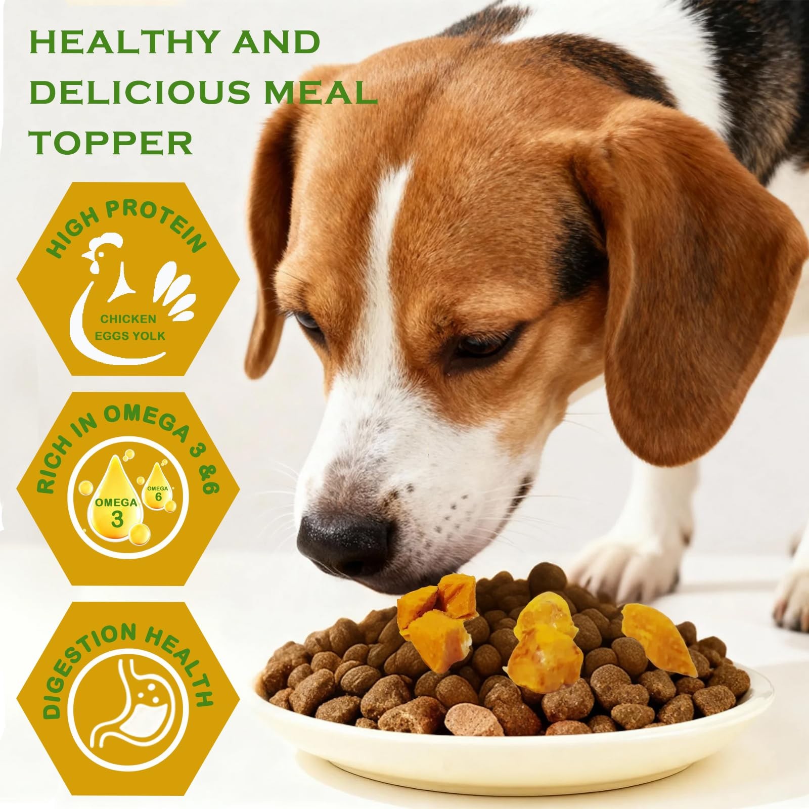 JADINGSFARM Freeze Dried Egg Yolk Cat & Dog Treats, 7 Ounce (Pack of 1)