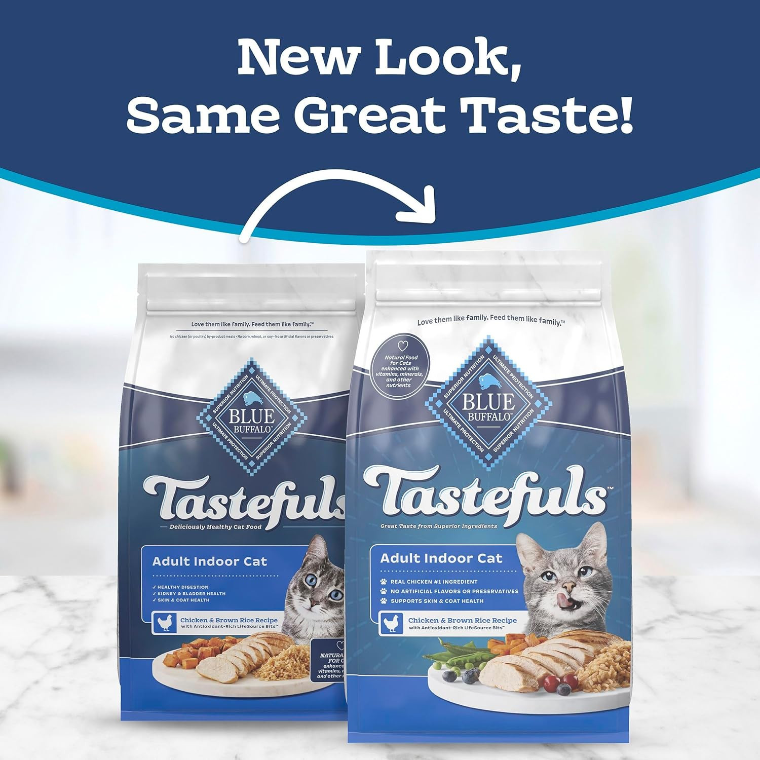 Tastefuls Adult Indoor Dry Cat Food, Chicken & Brown Rice, 3-Lb Bag