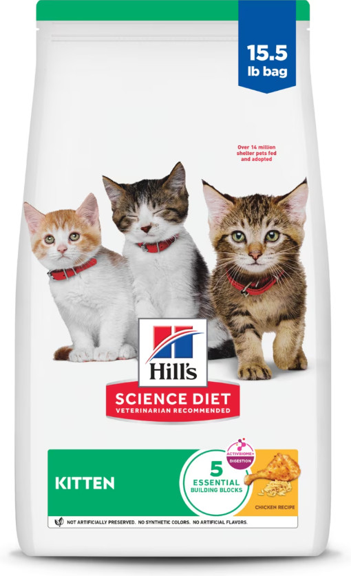 Hill’s Science Diet Kitten Healthy Development Chicken Dry Cat Food, 15.5-lb bag