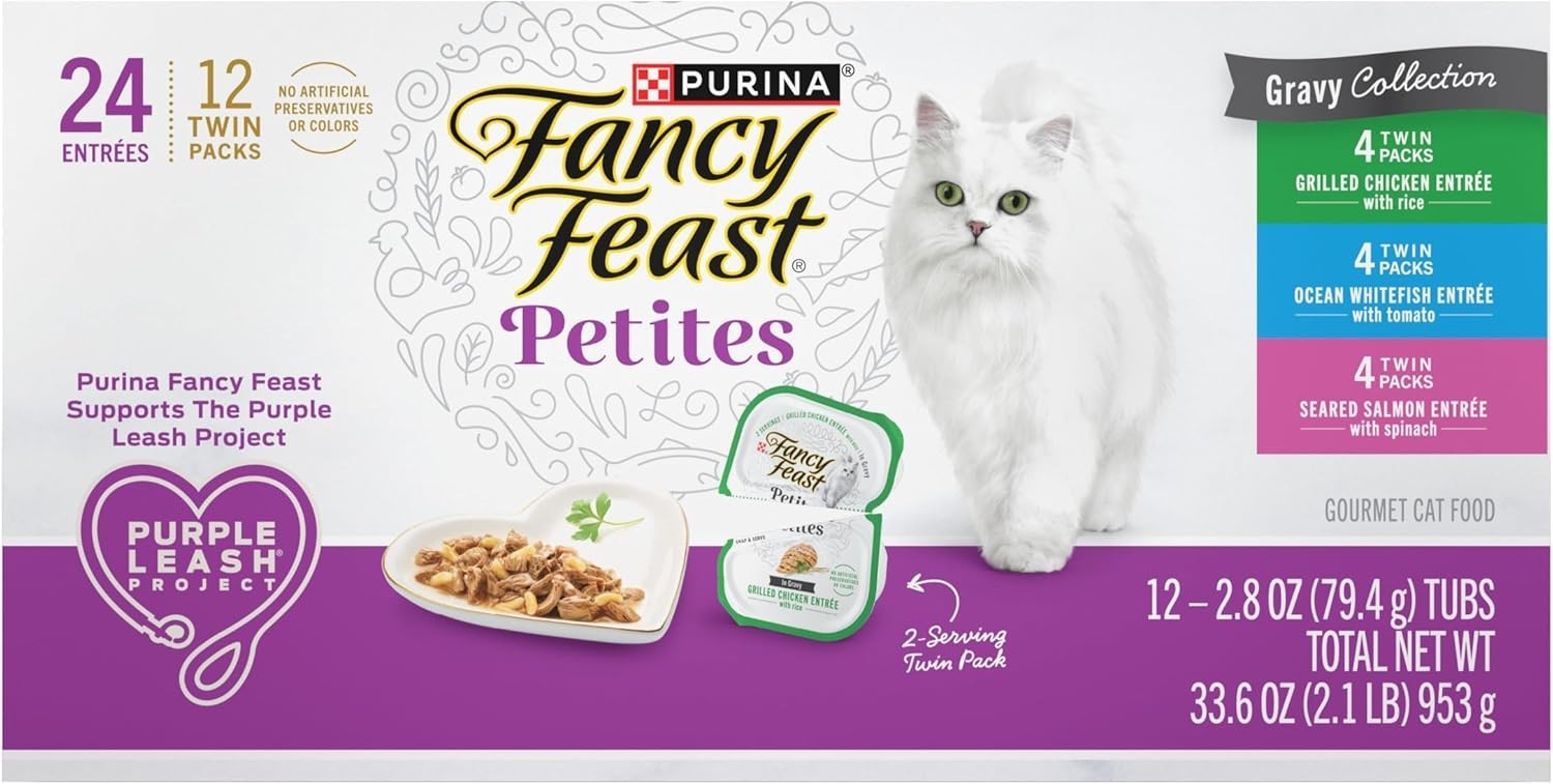 Purina Petites Gourmet Wet Cat Food – Irresistible Gravy Collection, 24 Servings
