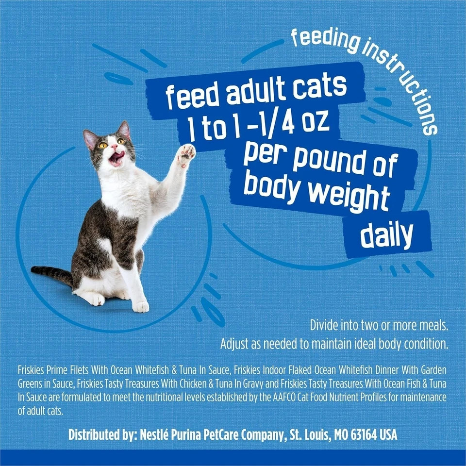 (2 pack) Friskies Ocean Of Delight Variety Pack Wet Cat Food, 5.5 oz, case of 40