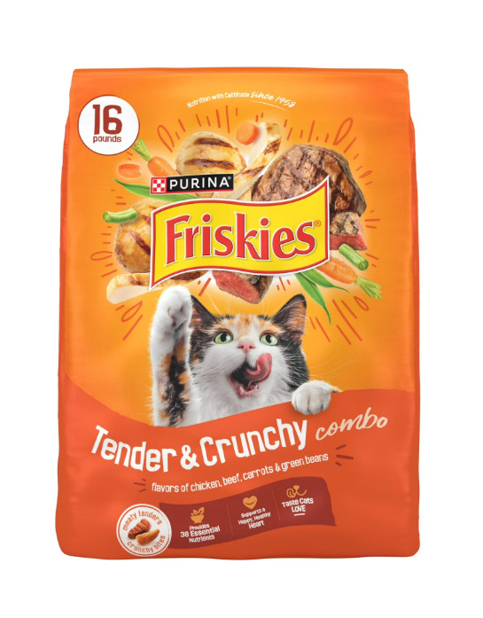 3 (Pack) Friskies Tender & Crunch’d Chicken/Beef Cat Food 16 lb