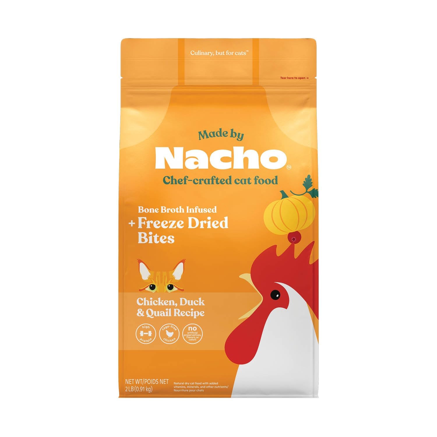 Made by Nacho Dry Cat Kibble 2lb Bag, High Protein 2 Pound (Pack of 1)