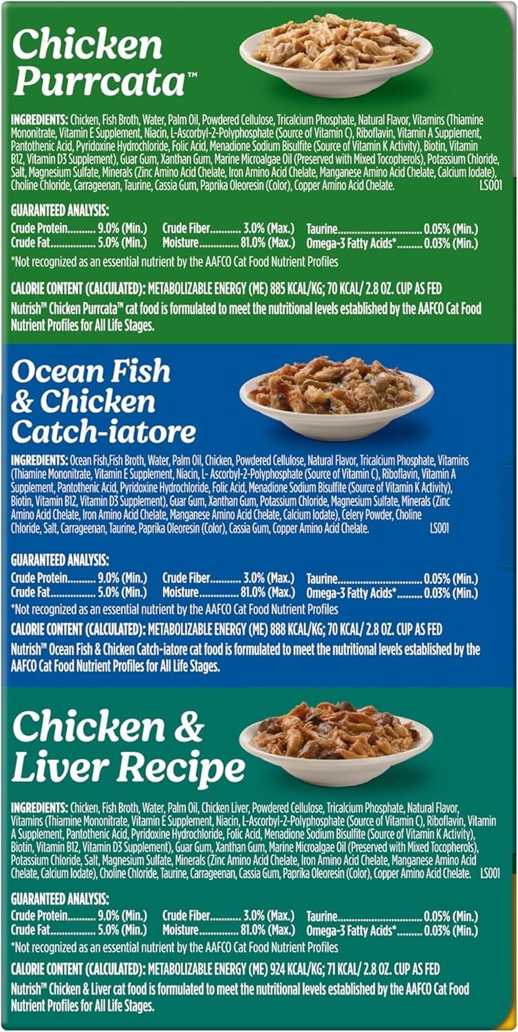 Nutrish Grain Free Chicken Lover’s Whole Health Blend Variety Pack Wet Cat Food,