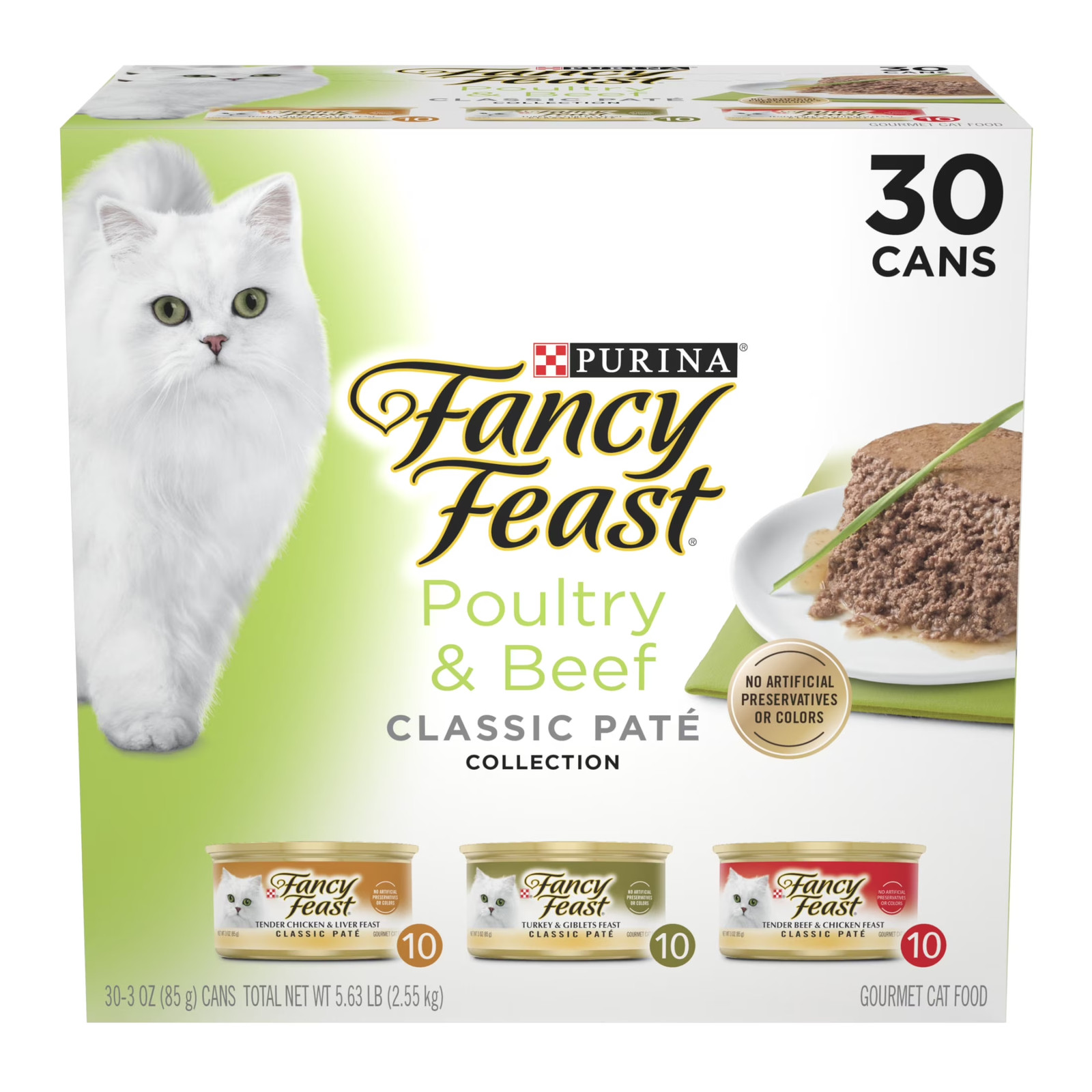 Purina Classic Pate Food, Wet Cat Food, Poultry & Beef, 3 Oz Cans (
