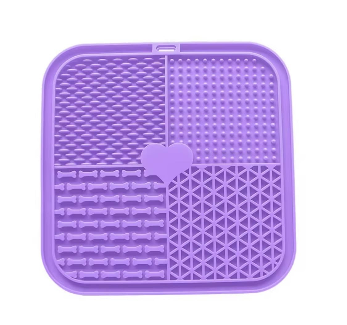 Dog, cat Silicone Food Grade Licking mat Slow Feeder Great for Medium, Lilac