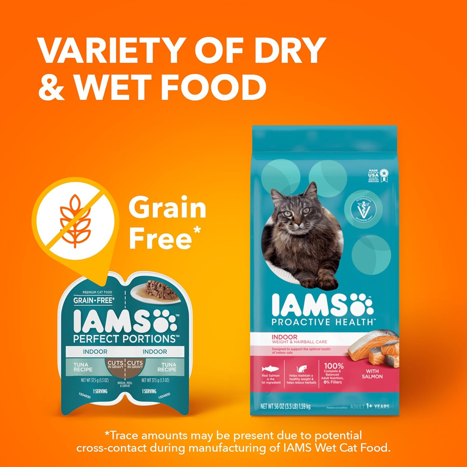 Perfect Portions Grain Free Wet Cat Food, Indoor Adult Cat Food Wet Cuts in Grav