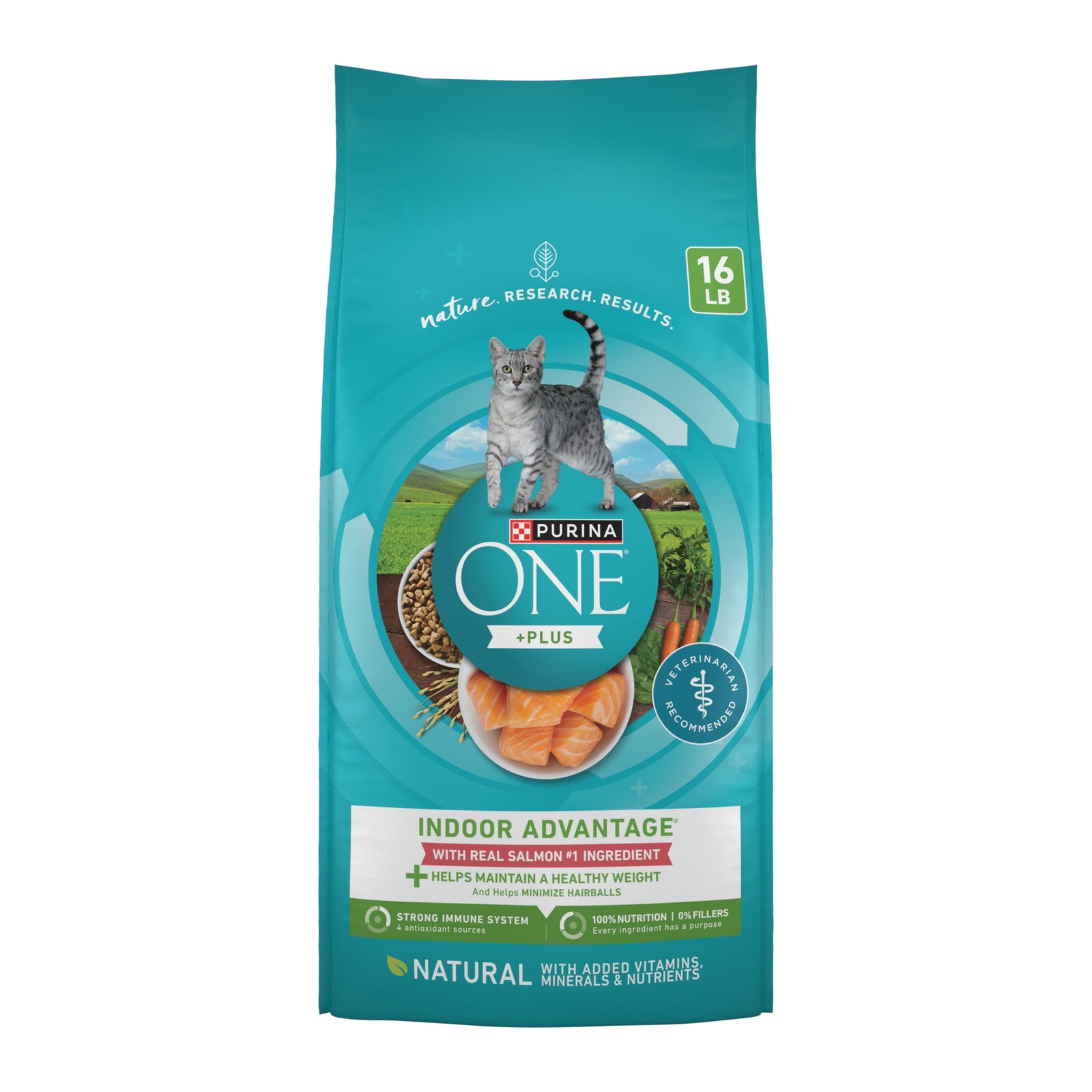 Plus Indoor Advantage Dry Cat Food Salmon 16 lb Bag