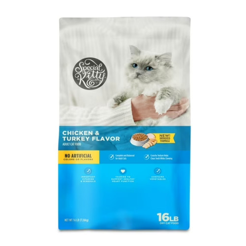 Complete Nutrition Chicken and Turkey Flavor Dry Cat Food Crunchy 16 lb Bag