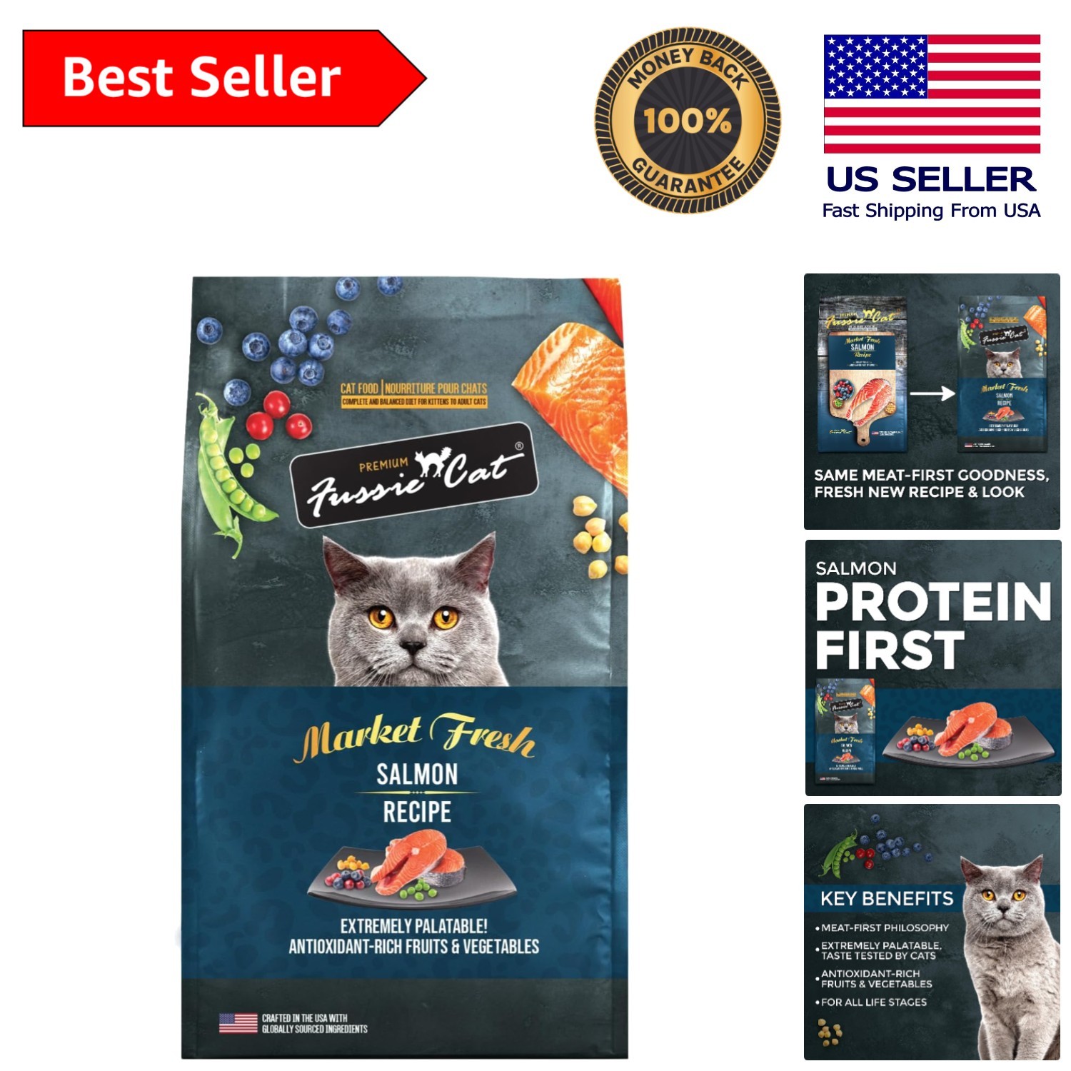 Highly Palatable 3.5lb Market Fresh Salmon Cat Food – Appetite Stimulation