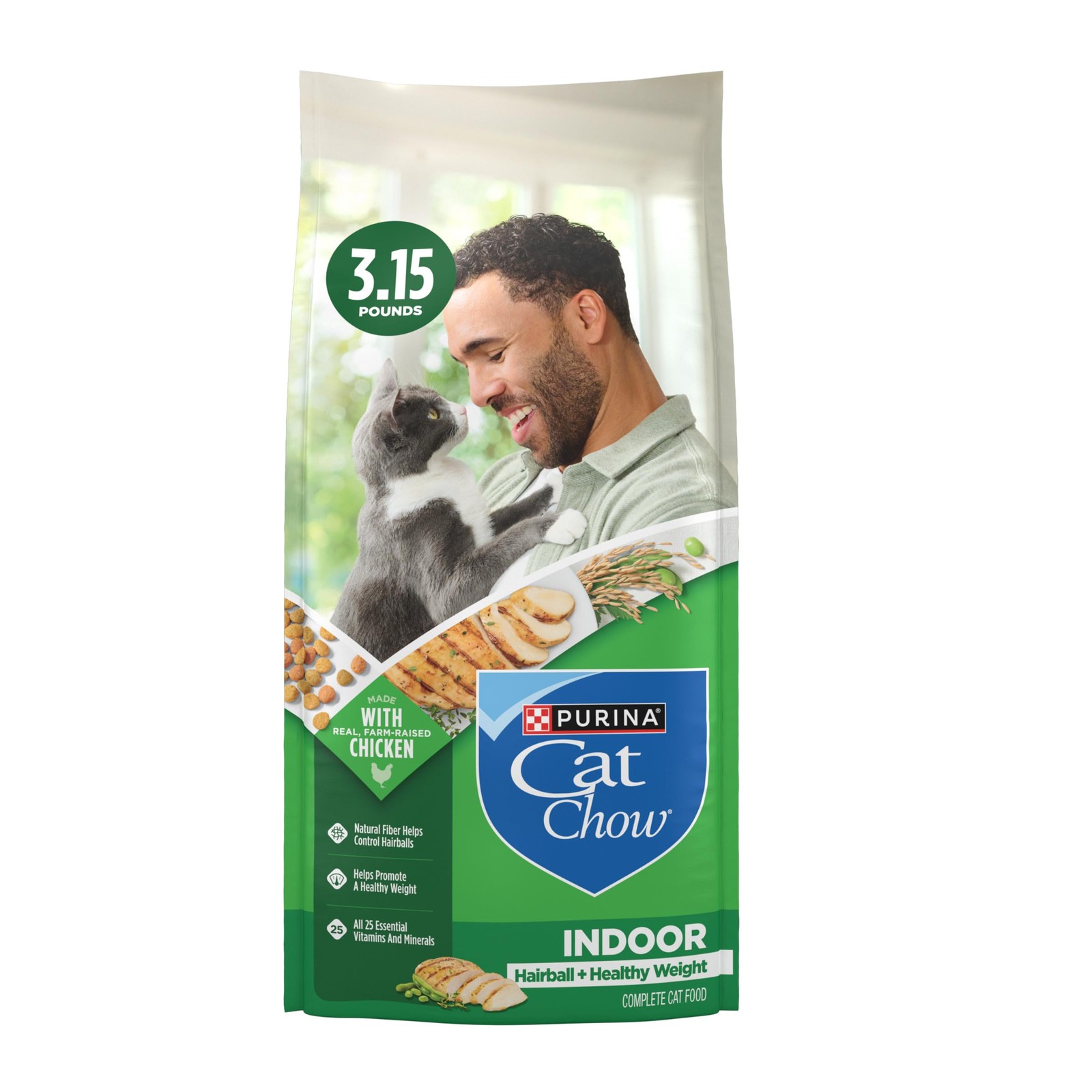 Indoor Healthy Weight and Hairball Dry Cat Food With Chicken – (Pack of 4) 3….