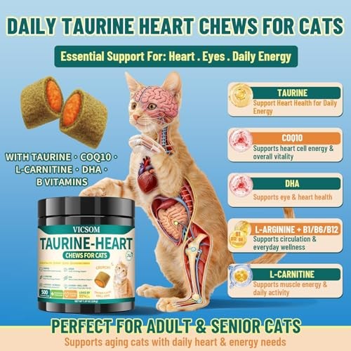 Cat Taurine Supplement, Heart & Eye Health, 500 Chews