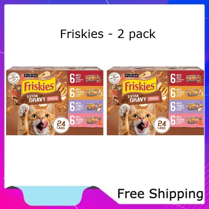 Purina Friskies Gravy Wet Cat Food Variety Pack Extra Gravy Chunky 5.5 oz-48 Can