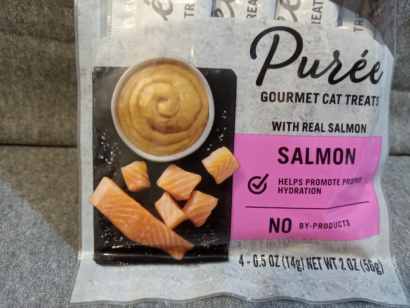 Pure Balance Puree Gourmet Salmon Cat Treats 4 Count Expiration 8/27/26 2 Oz