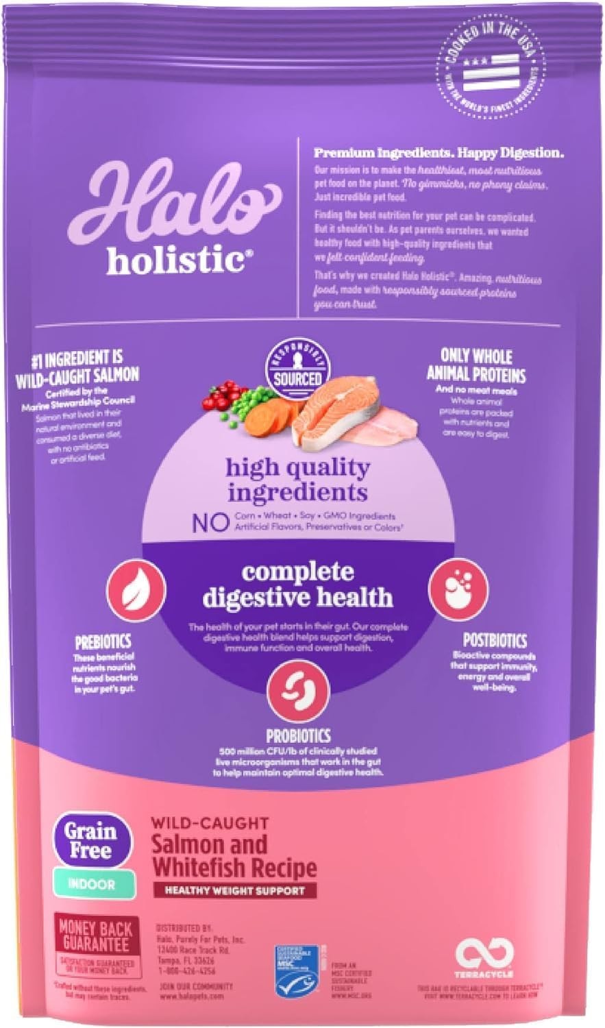 Holistic Indoor Cat Food Dry Grain Free Wild-caught Salmon & Whitefish Recipe