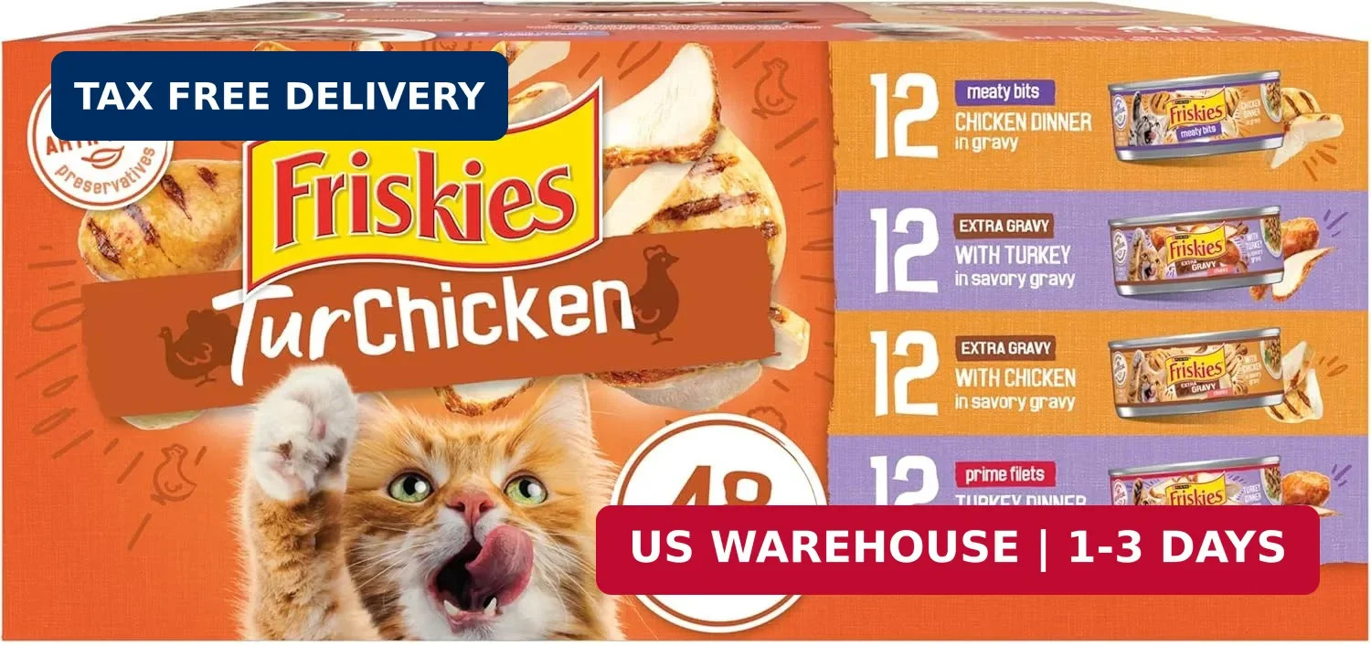 Purina Friskies TurChicken Turkey and Chicken Wet Cat Food Variety Pack with Mea
