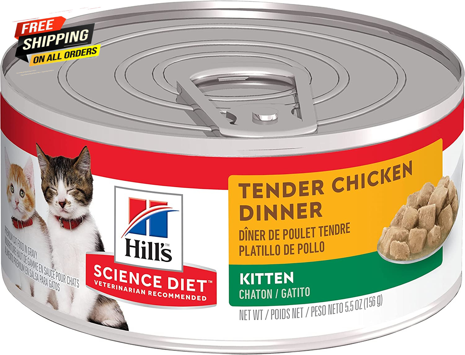 Kitten, Kitten Premium Nutrition, Wet Cat Food, 5.5 Oz Can, Case of 24
