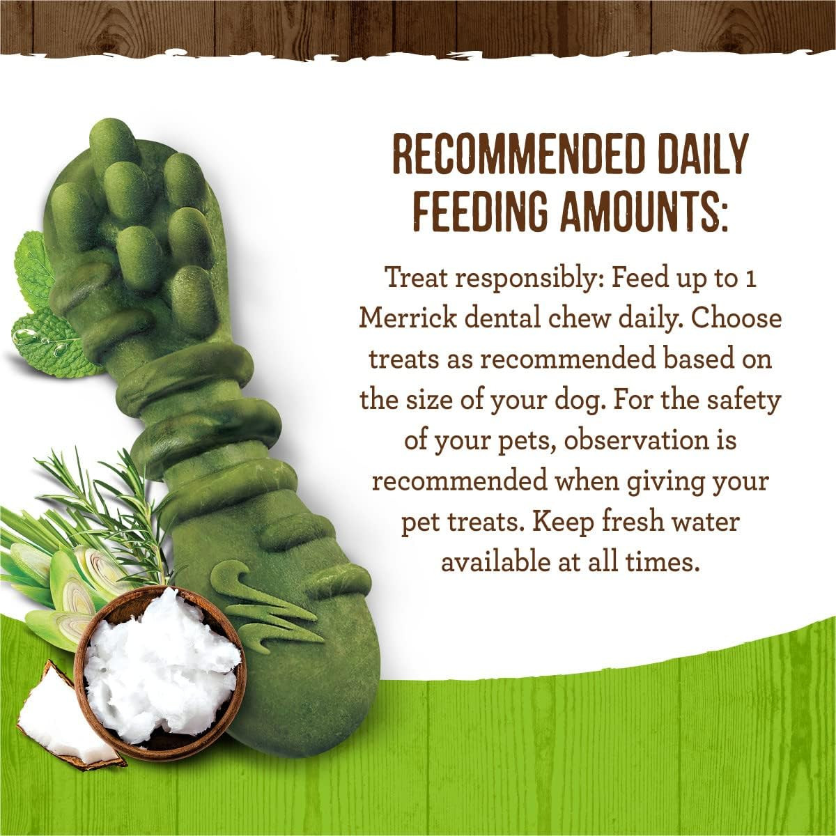 Fresh Kisses Natural Dental Chews Infused with Coconut and Botanical Oils for Ti
