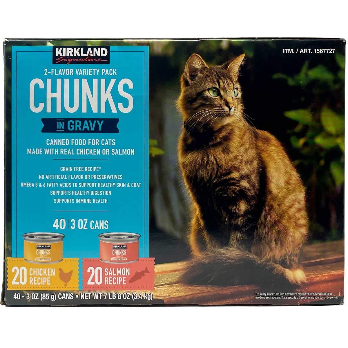 Kirkland Signature Cat Food Chunks in Gravy Variety 3oz (40 Count)